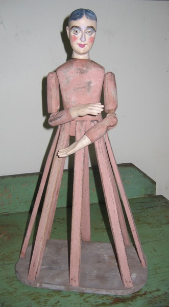 Cage Doll in Pink, Black, and White Paint