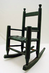 19th Century Green Painted Doll Rocking Chair