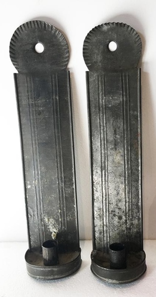 Pr 19thc. Tin Wall Sconces