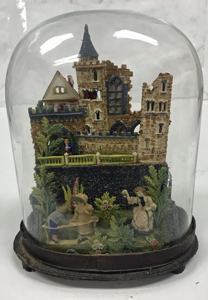 Victorian German Castle Diorama under Dome No. 1