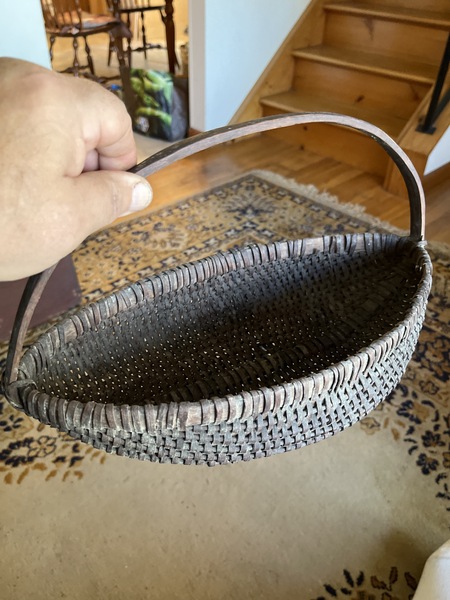 19th century  dark patina Virginia Mellon basket 
